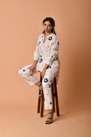 Monochrome Black Eyed Susan  Co-ord Set